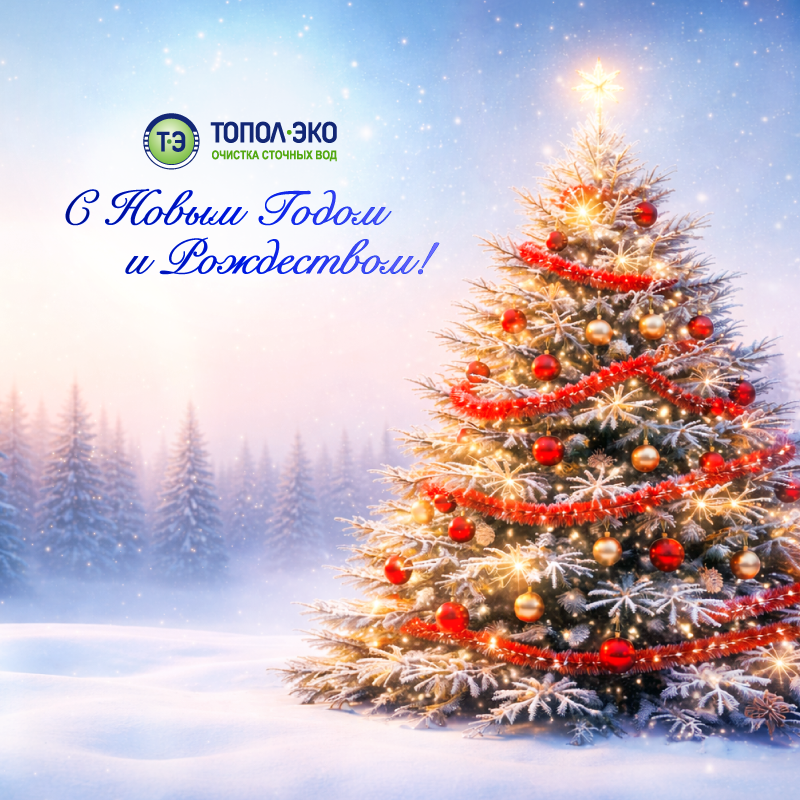 Компания «ТОПОЛ-ЭКО» поздравляет с наступающим Новым годом и Рождеством!