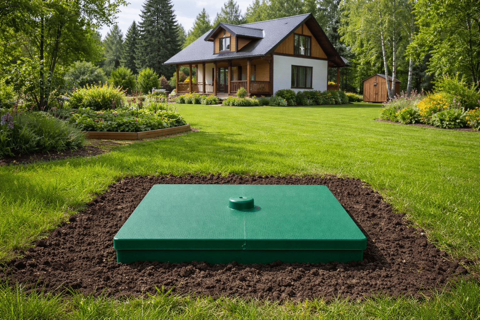 расположение септика на участке